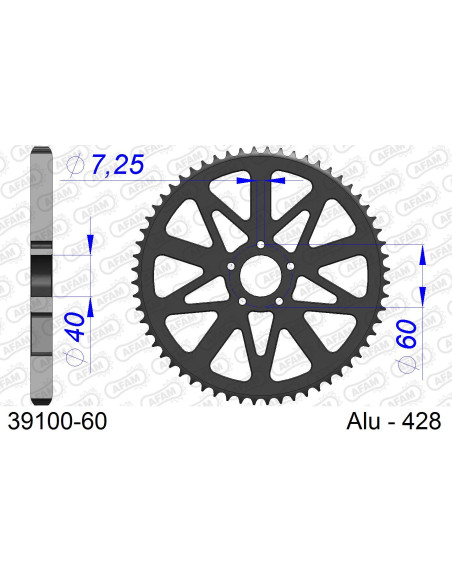 Kit chaîne alu BETA 80 REV 2000-2008   