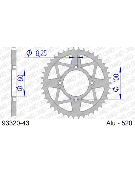 Kit chaîne alu BETA 200 EVO 2009-2010   