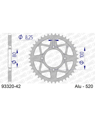 Kit chaîne alu BETA 250 EVO 2015-2022   