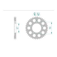 AFAM COURONNE ALU au pas de 525 GSX-R400J