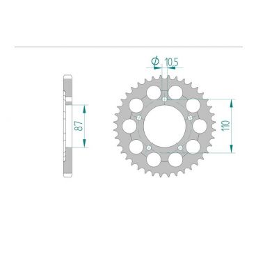 AFAM COURONNE ALU au pas de 525 GSX-R400J