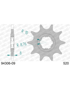 Kit chaîne alu SHERCO 125/250/300 ST 2020-2022    2
