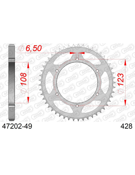 Kit chaîne acier DERBI DRD 125 SM alliage WH 2014-2015   