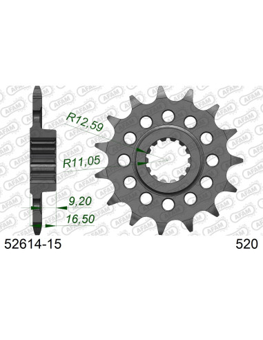 Kit chaîne acier DUC 1198 S/R FOR PCD3 #520 2009-2011   