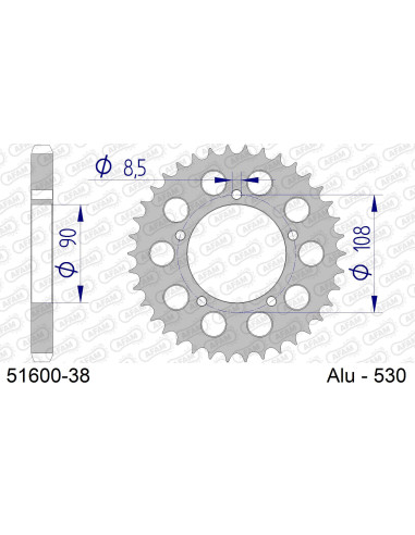 Kit chaîne alu DUCATI 500 1979   