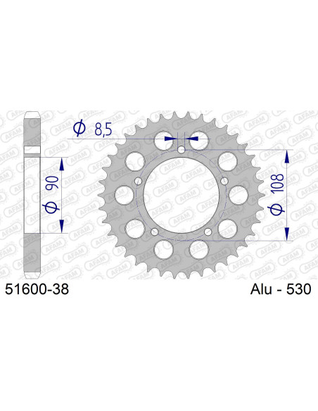 Kit chaîne alu DUCATI 500 1979   