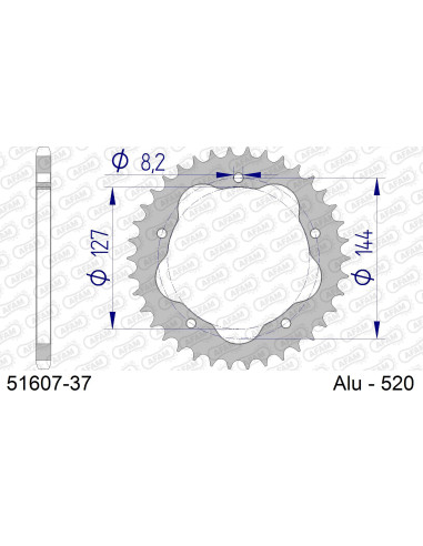 Kit chaîne alu DUC 748 STRADA-SP FOR PCD1 1995-1999   