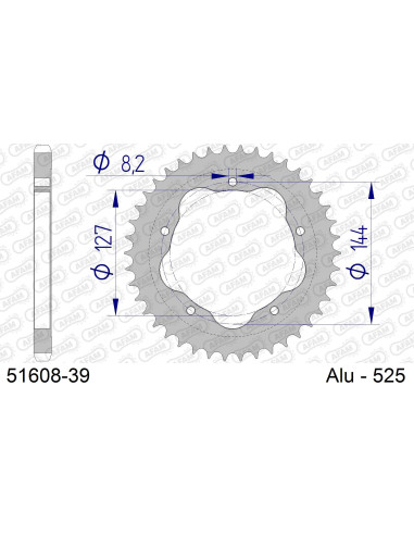 Kit chaîne alu DUC 1100 MONSTER EVO FOR PCD2 2011-2013   