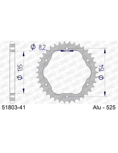 Kit chaîne alu DUC 1199 R PANIGALE PCD4 #525 2013-2015   