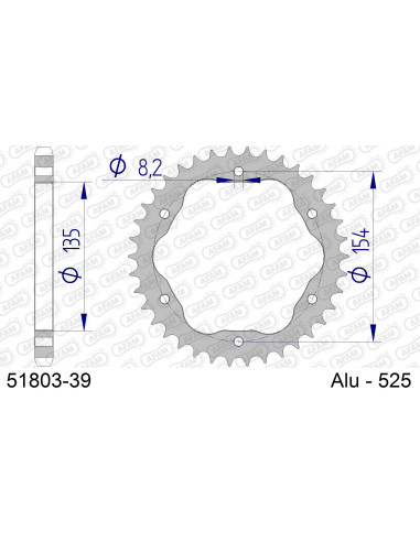 Kit chaîne alu DUC PANIGALE 1299 - S FOR PCD4 2015-2017   