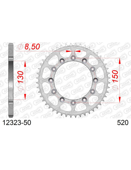 Kit chaîne acier FANTIC XF 125 2021-2022   