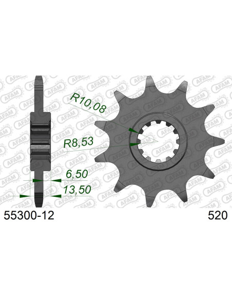 Kit chaîne alu FANTIC 305/307 TRIAL KRO 1989-1990   