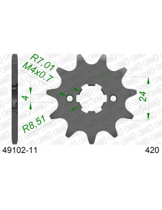 Kit chaîne acier GILERA RCR 50 2018-2020    2
