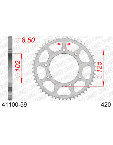Kit chaîne acier GILERA RCR 50 2018-2020   