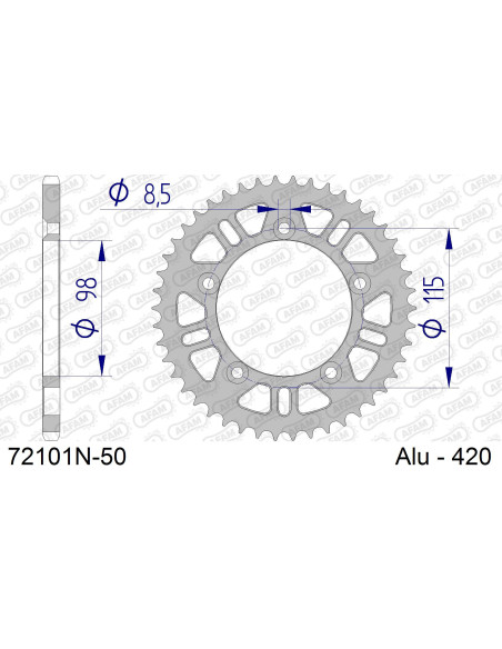 Kit chaîne alu HVA CR 65 2011-2013   