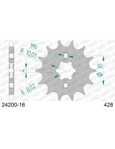 Kit chaîne alu HUSQVARNA CH 125 WXE 2005-2005    2