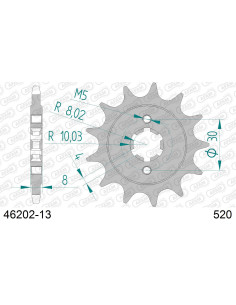 Kit chaîne alu HUSQVARNA WR 125 1990-1994    2