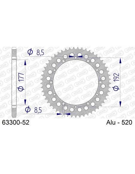 Kit chaîne alu HUSQVARNA CR125 1985-1986   