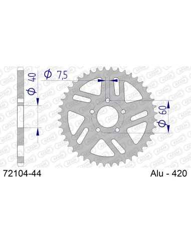 Kit chaîne alu KTM SX 50 #420 2006-2008   