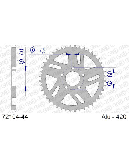 Kit chaîne alu KTM SX 50 #420 2006-2008   