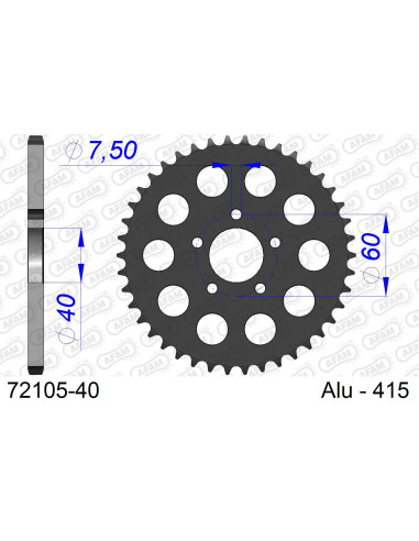 Kit chaîne alu KTM SX 50 2006-2011   