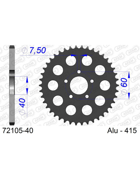 Kit chaîne alu KTM SX 50 2006-2011   