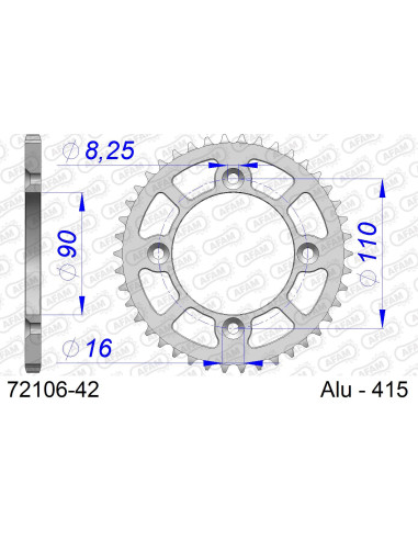 Kit chaîne alu KTM 50 SX MINI 2014-2023   