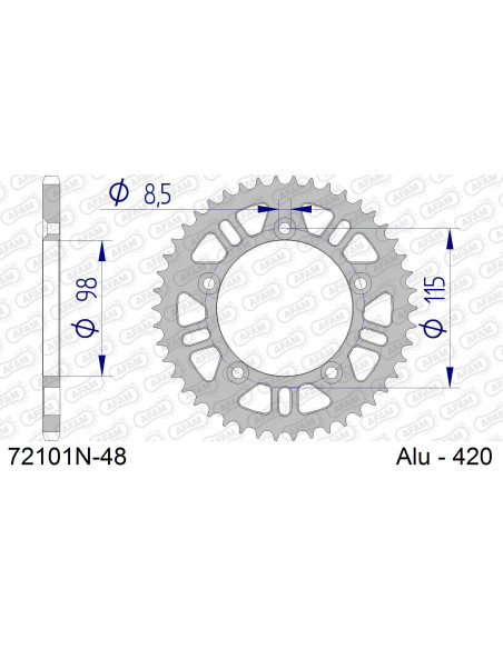 Kit chaîne alu KTM 65 SX 2011-2023   