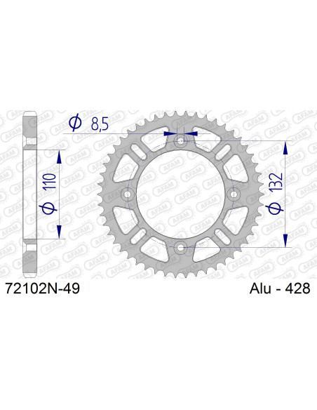 Kit chaîne alu KTM SX 85 BW 2018-2023   