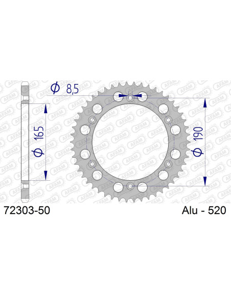 Kit chaîne alu KTM MX 250 1988   