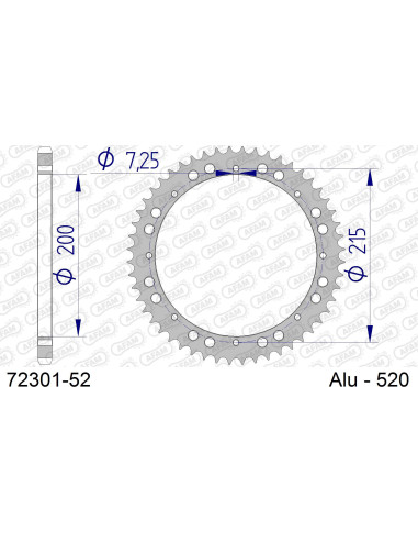 Kit chaîne alu KTM MC 495 1982-1983   