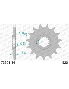 Kit chaîne alu KTM 505 SXF 2007-2009    2