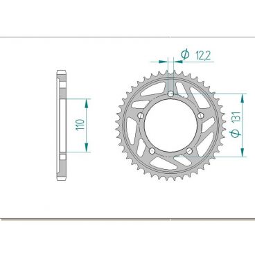 AFAM COURONNE ALU au pas de 525 HARD S 1000 RR