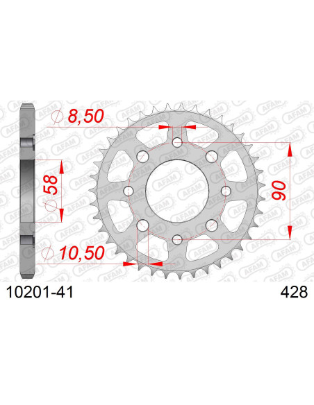 Kit chaîne acier KYMCO SPIKE 125 2000-2006   