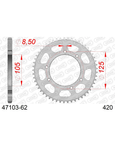 Kit chaîne acier RIEJU 50 MRT 2017-2021   
