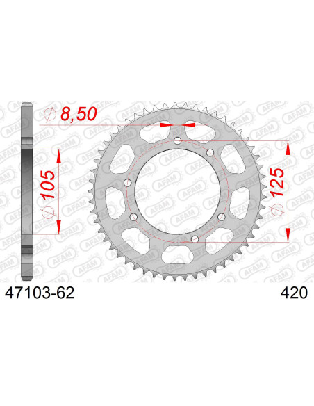 Kit chaîne acier RIEJU MRT 50 SM 2017-2021   