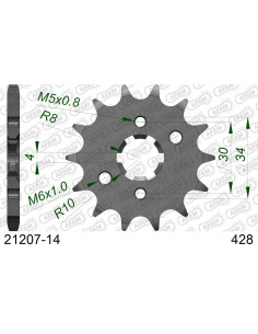 Kit chaîne acier RIEJU 125 MARATHON AC 2009-2011    2