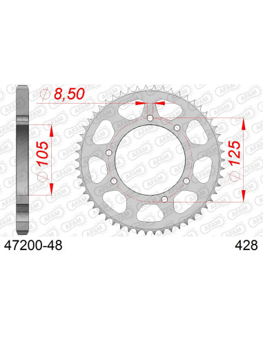 Kit chaîne acier RIEJU MARATHON 125 AC 2012-2020   