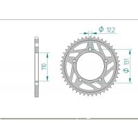 AFAM COURONNE ALU au pas de 520 HARD S 1000 RR