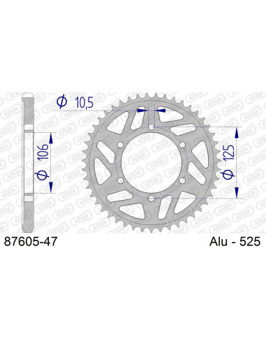 Kit chaîne alu TRIUMPH 675 DAYTONA 2013-2017   