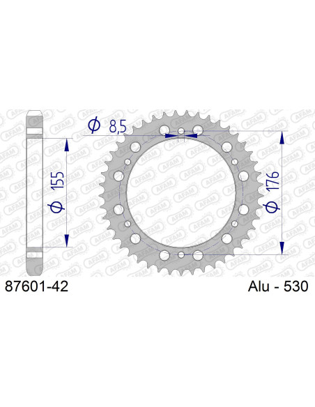 Kit chaîne alu TRIUMPH 955 I DAYTONA MONOB 2004-2006   