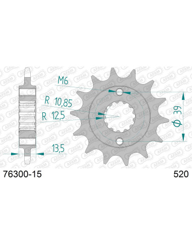 Kit chaîne acier TGB 325 BLADE 13C 2009-2012   