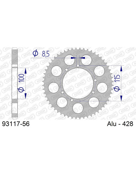 Kit chaîne alu CONTI 50 CRD 2005-2006   