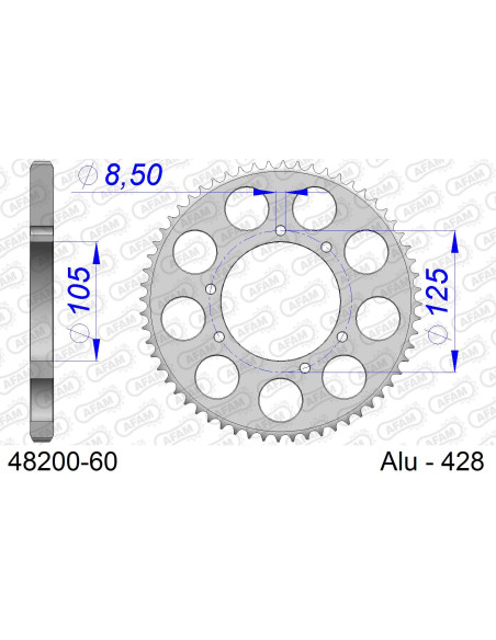 Kit chaîne alu HM 50 DERAPAGE 2003-2013   