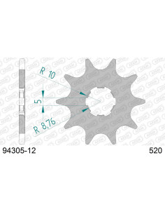 Kit chaîne alu JCM 233/333 BRAKE DRUM    2