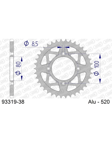Kit chaîne alu SCORPA 250 SY LONG RIDE 2004-2007   