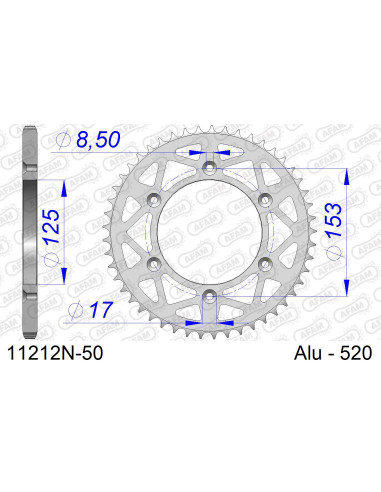 Kit chaîne alu HM / HONDA CRE 450 F 2004-2008   