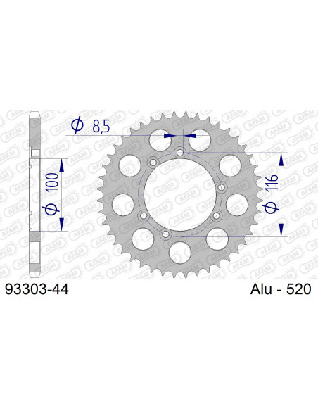 Kit chaîne alu GAS-GAS 125 TXT 2000-2001   