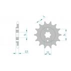 Kit chaine DID  ACIER HYOSUNG GT 250 / EFI 2006 à 2012