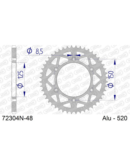 Kit chaîne alu HUSABERG FC 550 2004-2007   